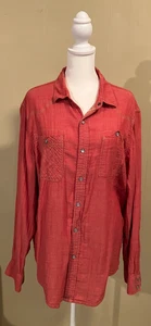 American Rag Shirt Mens Red Pearl Snap Two Pocket Western L/S Large L - Picture 1 of 5