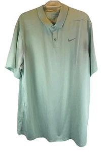 Nike Men's Dri-Fit Standard Fit Lt Green Polo Golf Shirt Size XXL Short Slv Logo - Picture 1 of 4
