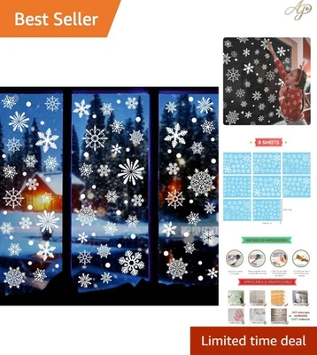 238 PIEZAS Navidad Copo de Nieve Ventana Adhesiones Decoraciones, Navidad Ventana Pegatinas D... Foto 1 de 4