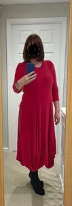 Nicole Balloon Dress Size L (14-16) In Raspberry Red - Picture 1 of 5