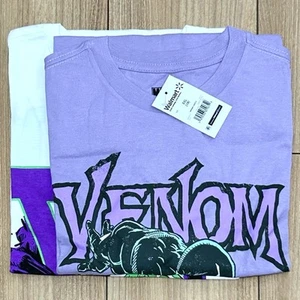 Marvel Venom Graphic T-Shirts Youth SZ XXL/ 18 2 Pack Purple White Licensed New - Picture 1 of 12