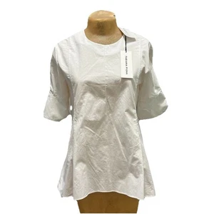 NWT Fabiana Pigna Isabel White Top Tie Sleeve Size Medium $395 - Picture 1 of 12
