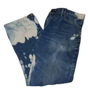 Levi Strauss 514 Men's Blue Jeans 38x30 Custom Bleach Distressed - Picture 1 of 6