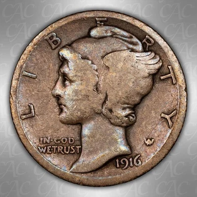 1916-D 10C CACG VG8  - Image 1 of 3