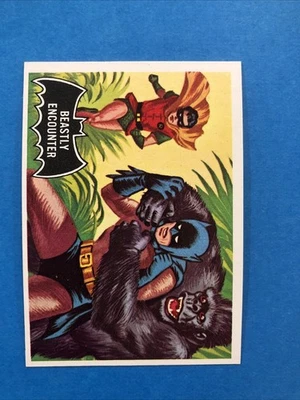 1966 TOPPS BATMAN BLACK BAT #50 “BEASTLY ENCOUNTER”, SET BREAK CB - Image 1 of 4