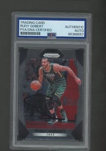 Rudy Gobert 2017-18 Panini Prizm #114 Jazz PSA/DNA Encased Autograph - Picture 1 of 2