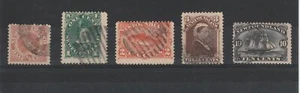 NEWFOUNDLAND 1887 QUEEN VICTORIA 5 VAL USATI YV N 39-43 MF18228 - Imagen 1 de 1
