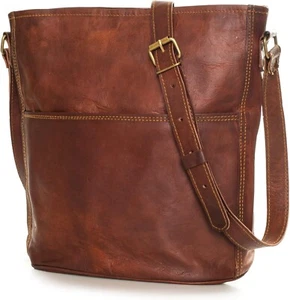 LEABAGS Leder Handtasche Damen I Premium Echtleder Umhängetasche IDamen Schulter - Bild 1 von 3