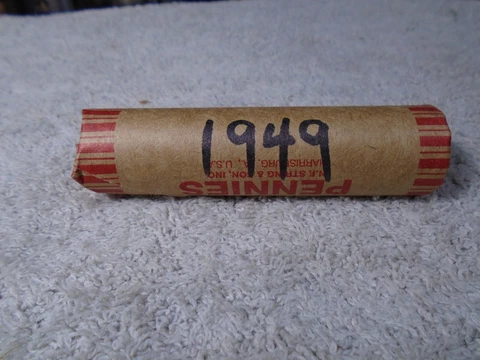 1949 Lincoln Wheat Back 50 Coin Circulated Penny Roll Possible P D S Mint Marks Cover