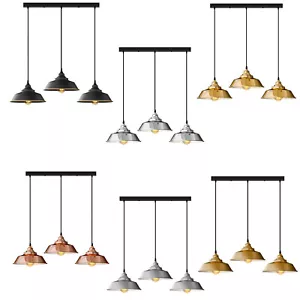 Lámpara colgante vintage 3 llamas lámpara de techo lámpara colgante retro lámpara colgante E27 - Imagen 1 de 34