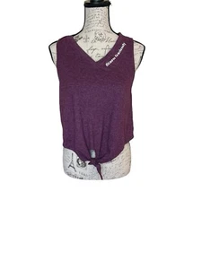 Camiseta sin mangas para mujer The Bar Method Fitness púrpura con corbata frontal pequeña nueva con etiquetas - Imagen 1 de 7