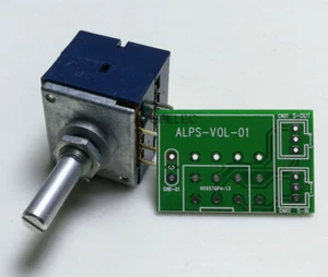 Japan ALPS RK27 Dual Unit Slotted Shaft LOG Stereo Volume Potentiometer + PCB - Picture 1 of 11