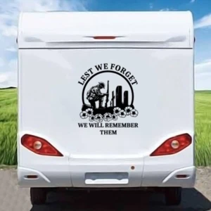 WOHNMOBIL CAMPER VAN CARAVAN AUFKLEBER DECAL KOMPASS BERGE Damit wir nicht vergessen - Bild 1 von 4