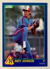 1989 Score Hottest 100 Rookies Rising Stars Randy Johnson #63 Expos HOF