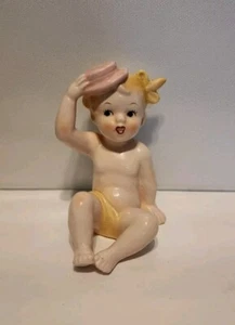 Vintage Norcrest Baby Girl With Hat Blonde Hair F209 - Picture 1 of 5