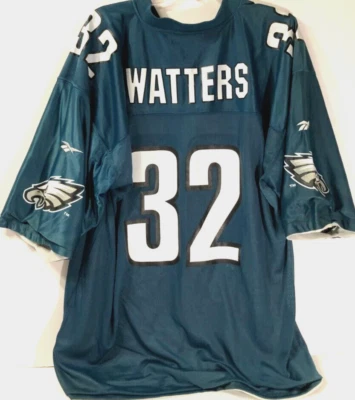 Ricky Watters #32 Eagles Vintage 90s NFL NFC Reversible Green White Jersey 54 - Image 1 of 4