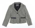 yera Womens Multicoloured Houndstooth Polyester Jacket Blazer Size 12