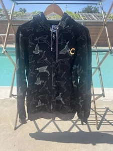 Orisue Hoodie japanischer Origami-Kranpullover mit Reißverschluss für Herren mittelschwarz - Bild 1 von 12