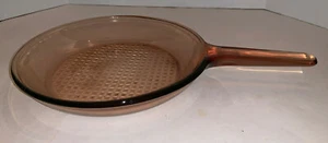CORNING USA VISIONS Amber Glass Skillet 10 3/4" Across Skillet - Imagen 1 de 11