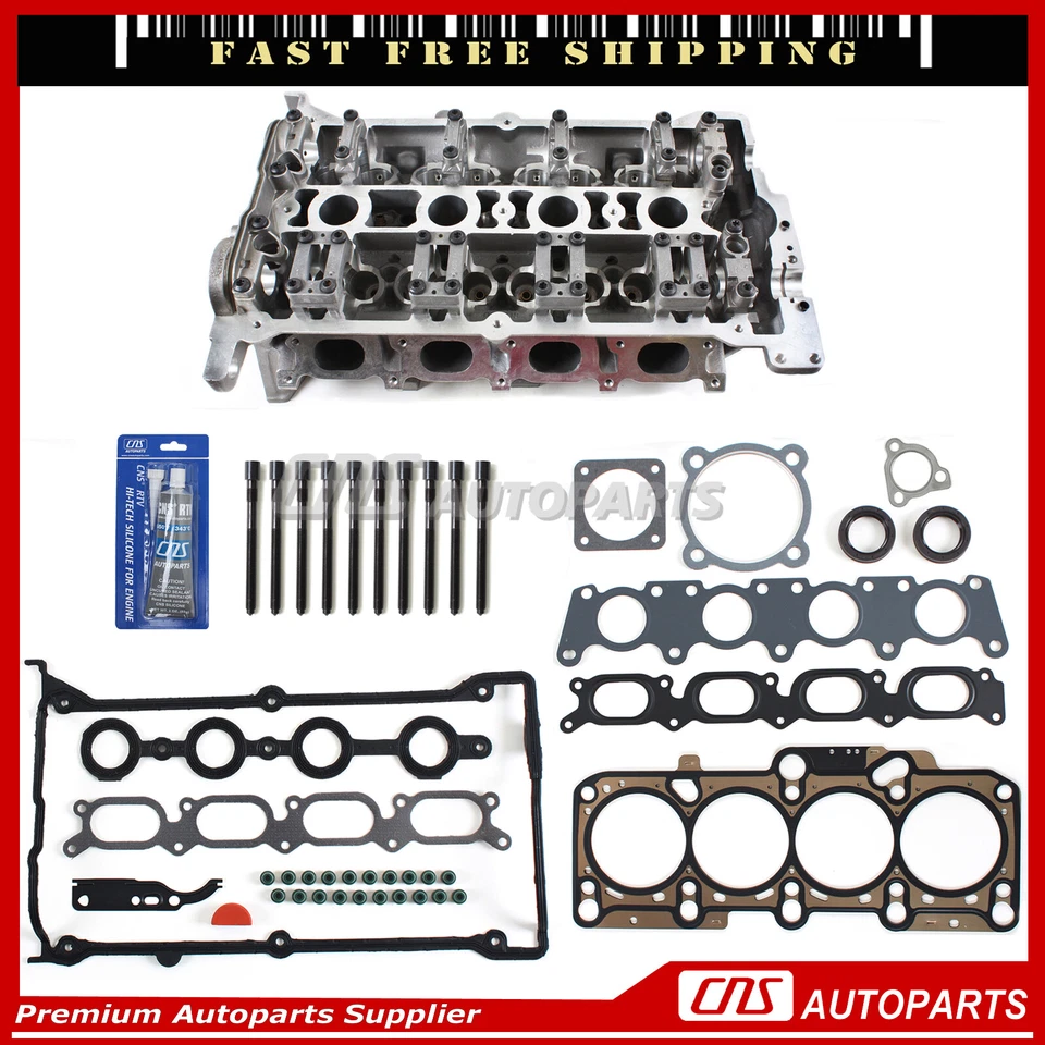 Bare Cylinder Head & Head Gasket Set+Bolts 136mm For Audi Volkswagen 1.8L Turbo Foto 1 de 4