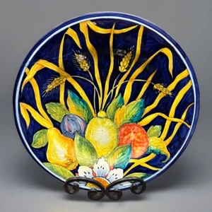 LEONCINI Italian Made Hand Painted Fruit Serving Plate Wall Hanging 16" - Picture 1 of 15