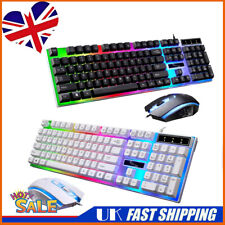 Gaming Keyboard Mouse Wired RGB Backlit Keypad for Desktop Laptop Computer