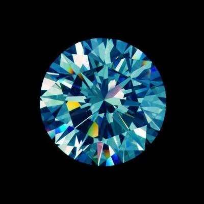 AAA Grade Blue Moissanite for Anniversary Gift 4.25ct Round Cut VVS Clarity - Image 1 of 3
