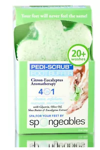 Spongeables 20+ Pedi-Scrub Foot Buffer - Esponja con infusión de jabón (EUCALIPTO LIMÓN) - Imagen 1 de 4