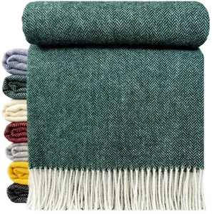 SALE! Wolldecke 100% Schurwolle Wohndecke Decke 140x200cm Tirol Grün/Smaragd - Bild 1 von 7