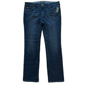 Eddie Bauer Straight Leg Jeans Size 32 14 NWT Dark Wash Stretch 32” Inseam - Picture 1 of 10