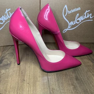 Christian Louboutin So Kate 120 Chic Patent Fuxia 7013 Pump Heel EU 36.5 US 6.5 - Picture 1 of 12