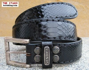BOTAS SENDRA Cinturón Cuero Serpiente Pitón Cinturón Cuero Hecho a Mano España - Imagen 1 de 4