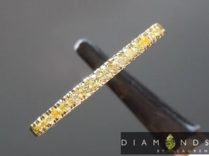 0.14ctw Yellow VS Round Brilliant Diamond Ring R9009 Diamonds by Lauren - Picture 1 of 7