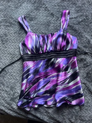 Purple Y2K Going out top! waistband, drawstring, and built in bra included - Image 1 of 4