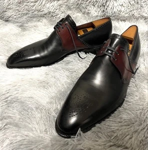 Corthay Men Arca Dress Shoes 7.0US Black Wine Leather Good Condition - Imagen 1 de 9