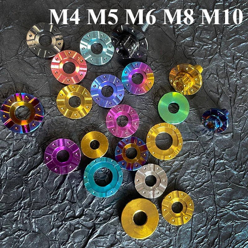 Titanium Washers M4 M5 M6 M8 M10 Aerospace Spacer for Motorcycle Car Gasket - Image 1 of 4