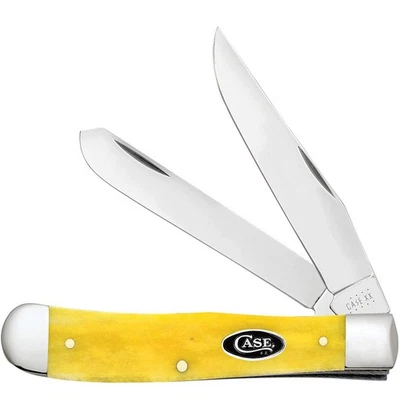 CASE XX KNIVES TRAPPER - SMOOTH YELLOW BONE - BLACK CASE OVAL SHIELD 6254 SS (20 - Image 1 of 2