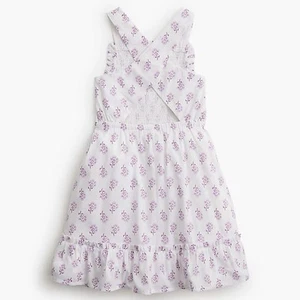 Girls' block-print smocked cross-back dress - Picture 1 of 1
