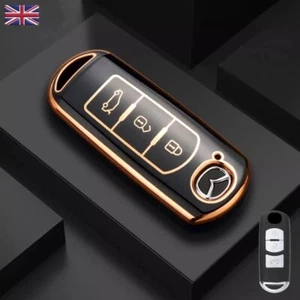 Funda para llave de coche para Mazda 2 3 5 6 CX-3 CX-4 CX-5 CX-7 CX-9 MX5 Eunos *NEGRO* - Imagen 1 de 8