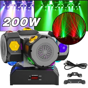 Cabezal móvil láser 200W RG RGBW 16LED haz estroboscópico luz de escenario DMX DJ fiesta espectáculo - Imagen 1 de 11