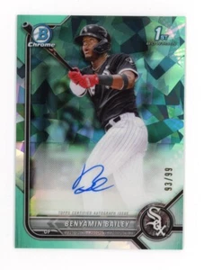2022 Bowman Chrome BENYAMIN BAILEY 1st RC AUTO AUTOGRAPH TEAL AQUA SAPPHIRE #/99 - Picture 1 of 2