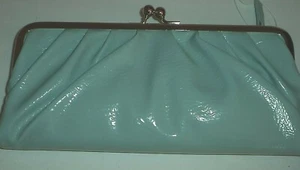 Patent Leather Trendy Unique Zip/Frame Evening Bag Clutch Bag - Bild 1 von 8