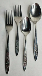 Oneida Community My Rose Stainless Betty Crocker Flatware 4 Pc Lot Forks Spoons - Picture 1 of 6