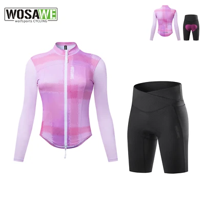 WOSAWE Women's YKK Zipper Jersey Cross Waist Head Shorts Breathable Cycling Suit - Image 1 of 4