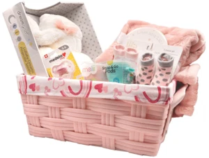 Pink blanket, pods, bibs, soother and more gift set bundle for baby girl - Picture 1 of 6