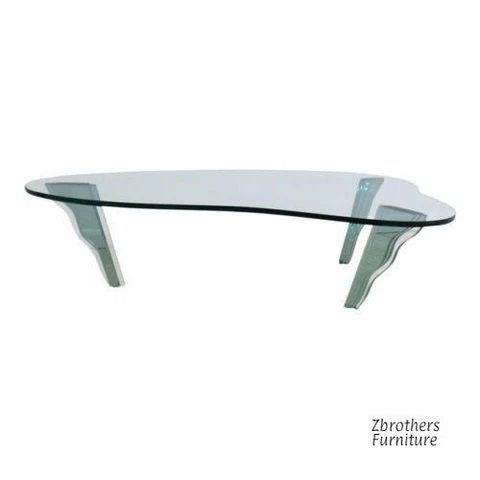 Vintage Free Form Stacked Glass Designer Floating Coffee Table Cover