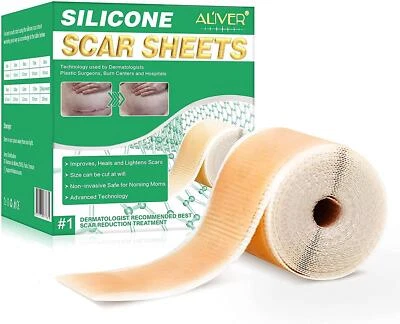 ALIVER Self Adhesive Silicone Tape Scar Acne Removal Sheets Skin Repair Therapy Patch