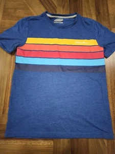 Eddie Bauer Striped Graphic T-Shirt Youth Sz 14 / 16 Large Blue - Picture 1 of 7