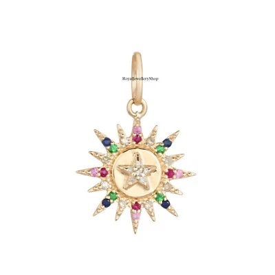 Ожерелье с подвеской в виде звездообразования с несколькими бриллиантами серебро 925 пробы подвеска с бриллиантами - Изображение 1 из 3