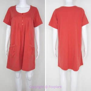 Roaman's red 100% cotton short sleeves dress with pockets, size M - Picture 1 of 12